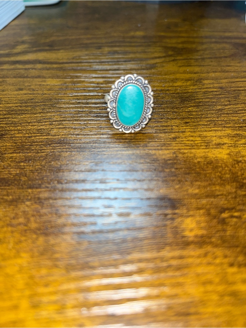 Turquoise Oval Statement Ring - Women Jewelry